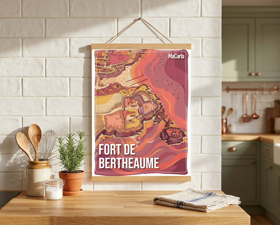 Affiche Fort de Bertheaume – Plougonvelin | Affiche Bretagne réversible 30x40