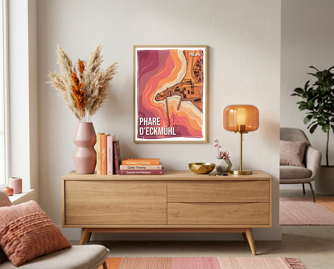 Affiche Phare d'Eckmühl - Penmarch | Affiche Bretagne réversible 30x40