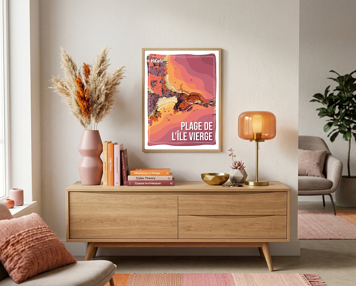 Affiche Plage de l’Île Vierge – Affiche Bretagne réversible 30x40