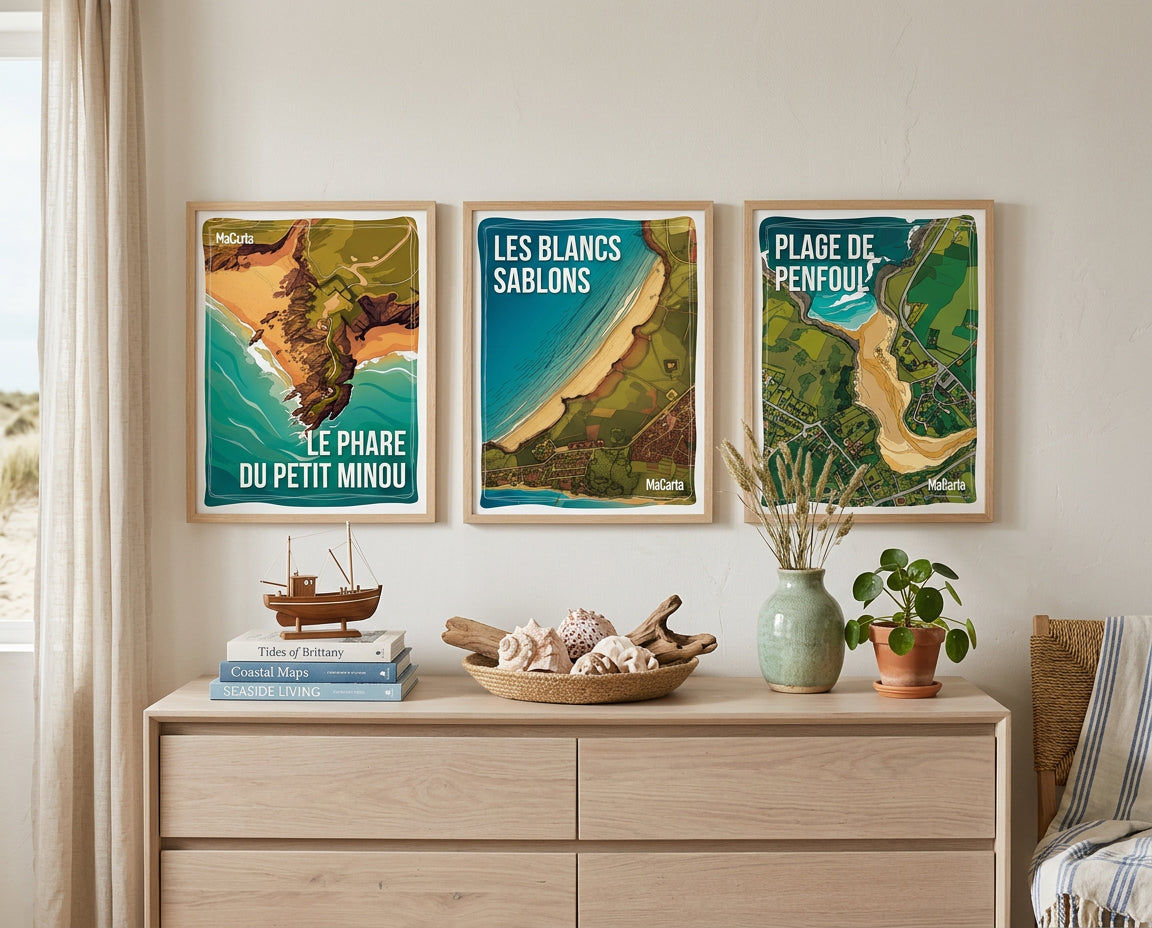 Affiche Plage de Penfoul – Affiche Bretagne réversible 30x40