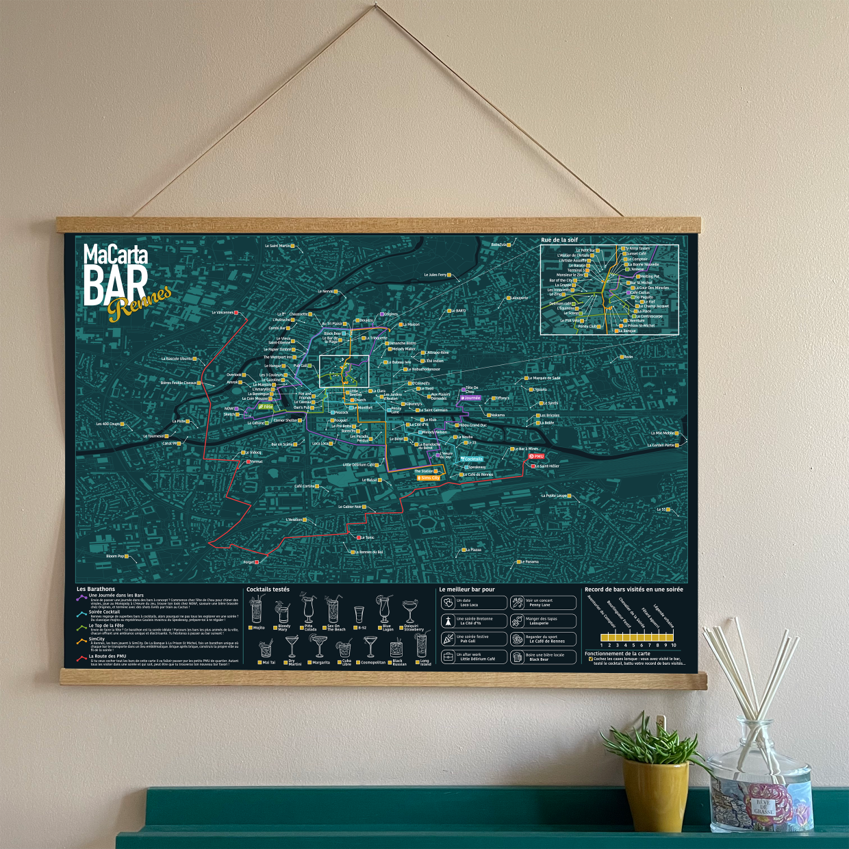 Cadres aimantés en bois – 71 cm