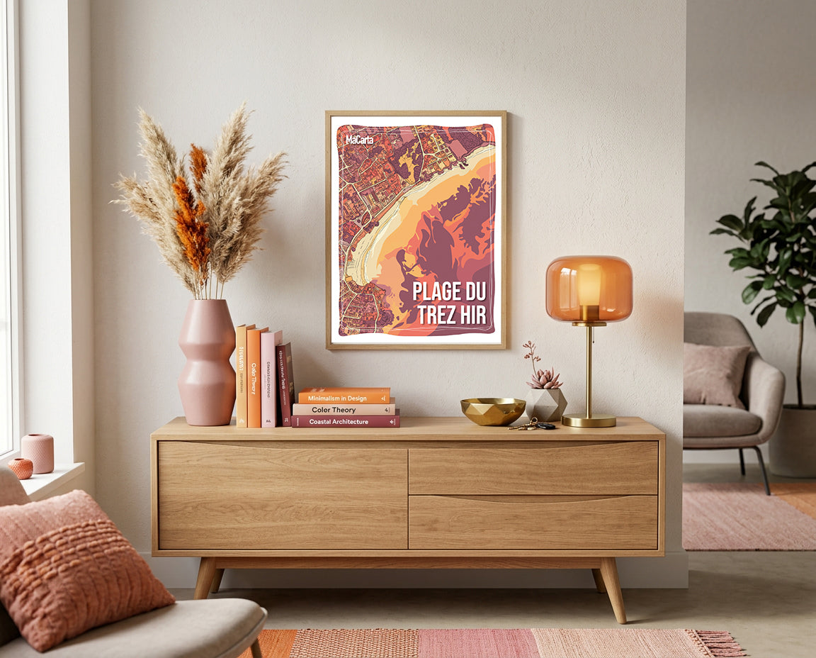 Affiche Plage du Trez Hir - Plougonvelin – Affiche Bretagne réversible 30x40