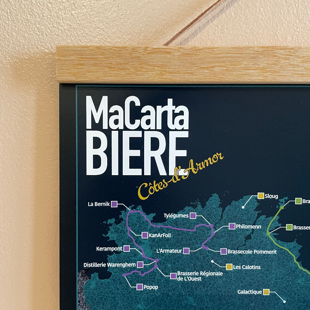 Carte des Bière Côtes-d'Armor (49 brasseries à cocher)