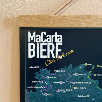 Carte des Bière Côtes-d'Armor (49 brasseries à cocher)