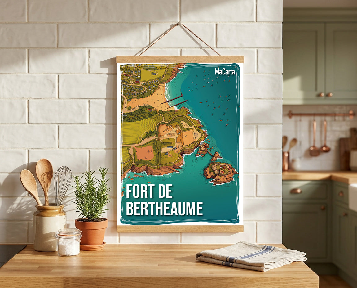 Affiche Fort de Bertheaume – Plougonvelin | Affiche Bretagne réversible 30x40