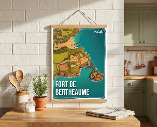 Affiche Fort de Bertheaume – Plougonvelin | Affiche Bretagne réversible 30x40