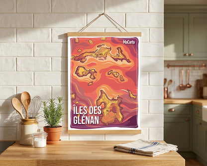 Affiche Îles des Glénan | Affiche Bretagne réversible 30x40