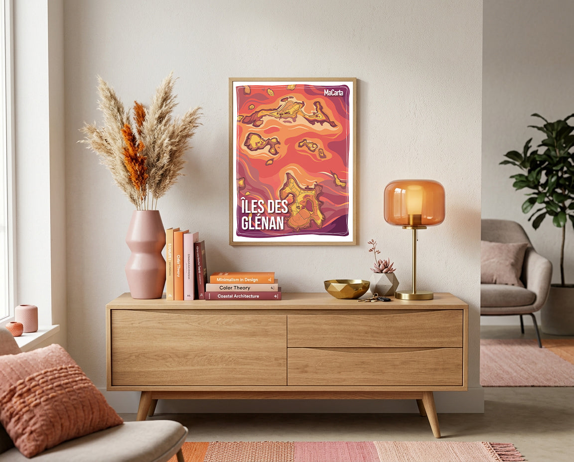 Affiche Îles des Glénan | Affiche Bretagne réversible 30x40