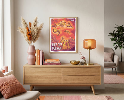 Affiche Îles des Glénan | Affiche Bretagne réversible 30x40