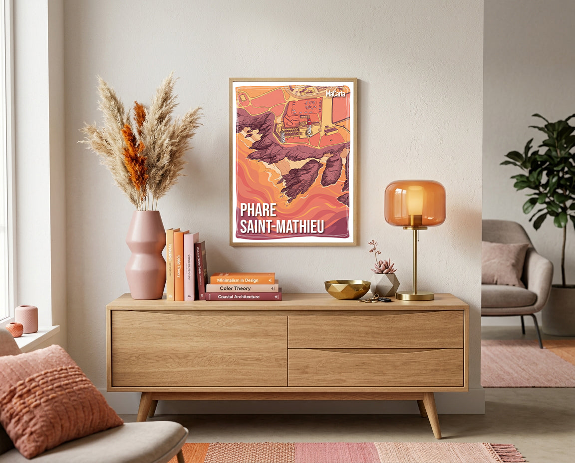 Affiche Phare Saint-Mathieu - Plougonvelin | Affiche Bretagne réversible 30x40