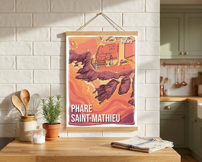 Affiche Phare Saint-Mathieu - Plougonvelin | Affiche Bretagne réversible 30x40
