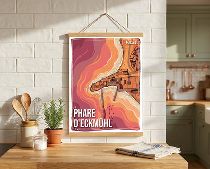 Affiche Phare d'Eckmühl - Penmarch | Affiche Bretagne réversible 30x40