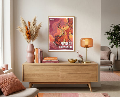 Affiche Phare de Trévignon - Trégunc | Affiche Bretagne réversible 30x40