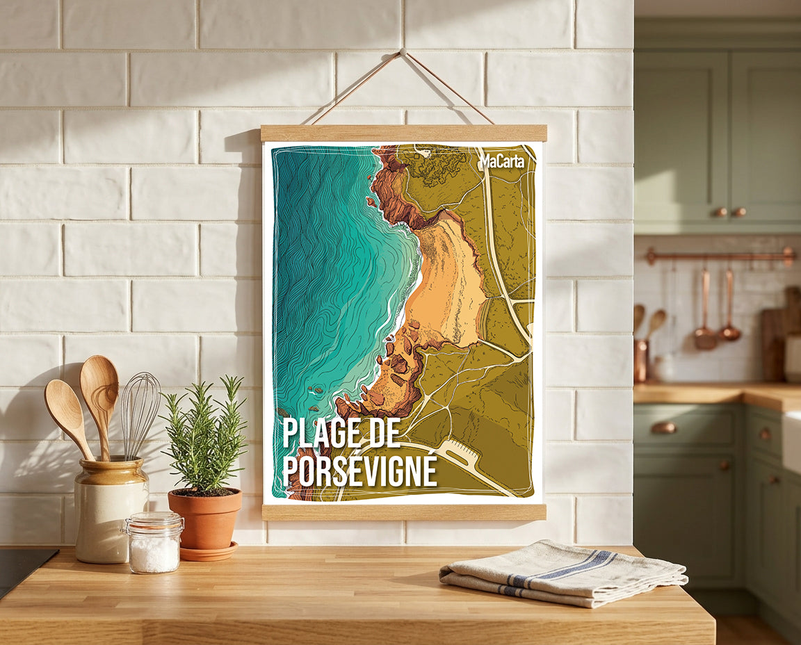 Affiche Plage de Porsévigné - Plouarzel | Affiche Bretagne réversible 30x40