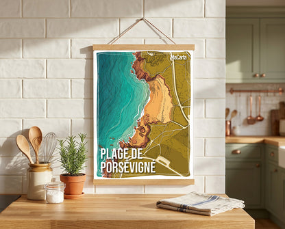 Affiche Plage de Porsévigné - Plouarzel | Affiche Bretagne réversible 30x40