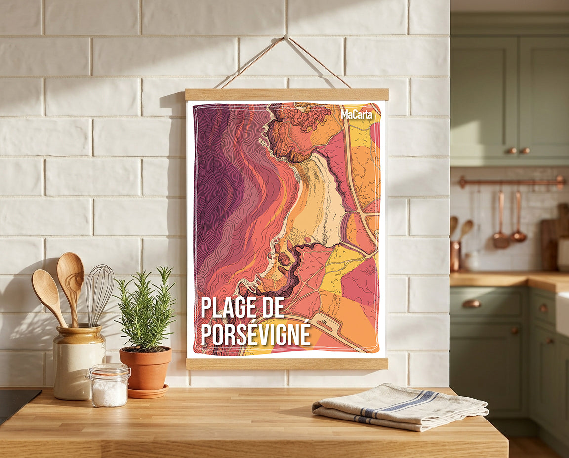 Affiche Plage de Porsévigné - Plouarzel | Affiche Bretagne réversible 30x40