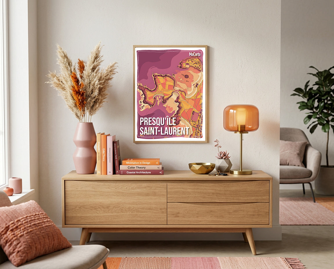 Affiche Presqu'île Saint-Laurent - Porspoder | Affiche Bretagne réversible 30x40