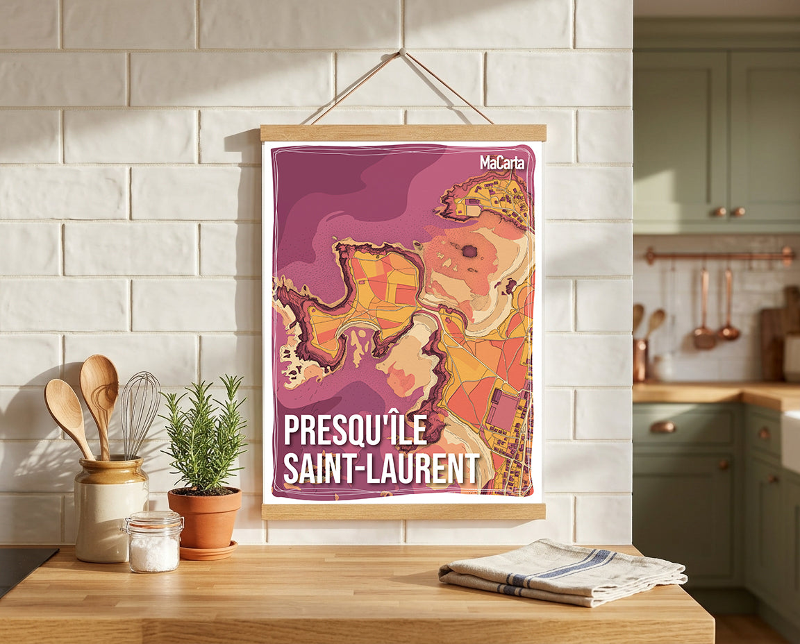 Affiche Presqu'île Saint-Laurent - Porspoder | Affiche Bretagne réversible 30x40