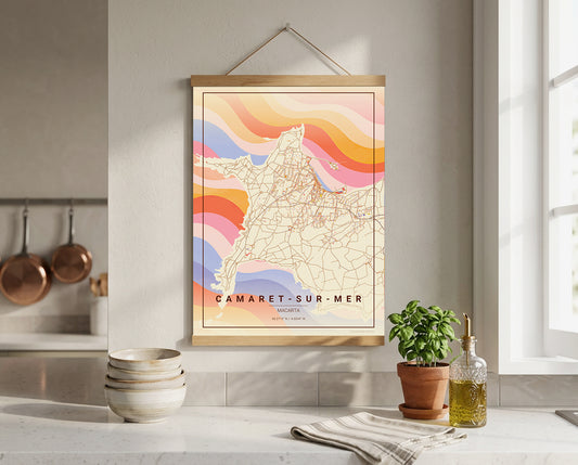 Affiche Carte de Camaret-sur-Mer – Poster carte décorative réversible 30x40 | Bretagne