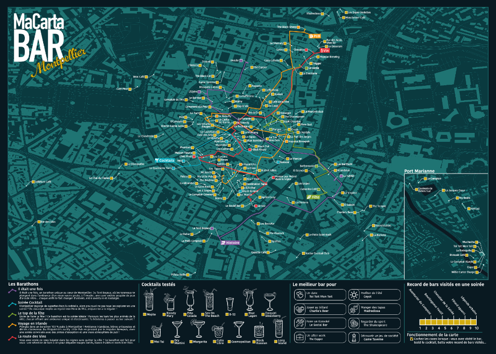 Carte des Bars de Montpelier