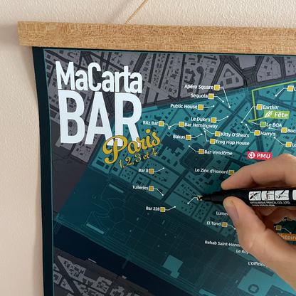 Carte des Bars de Paris 1er, 2ème, 3ème et 4ème arrondissements