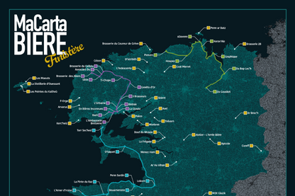 Carte des Bière Finistère (73 brasseries à cocher)