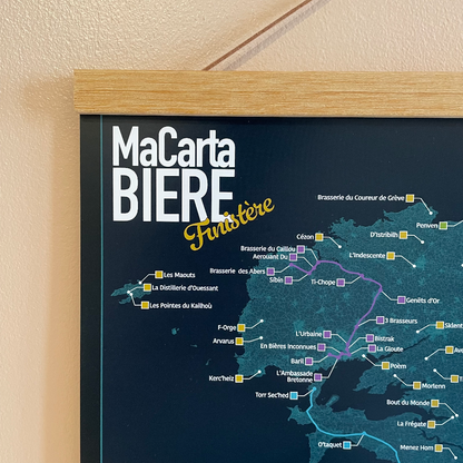 Carte des Bière Finistère (73 brasseries à cocher)