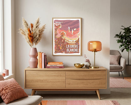 Affiche Plage de la Grève Blanche – Affiche Bretagne réversible 30x40