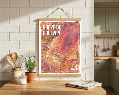 Affiche Grève de Goulven – Affiche Bretagne réversible 30x40