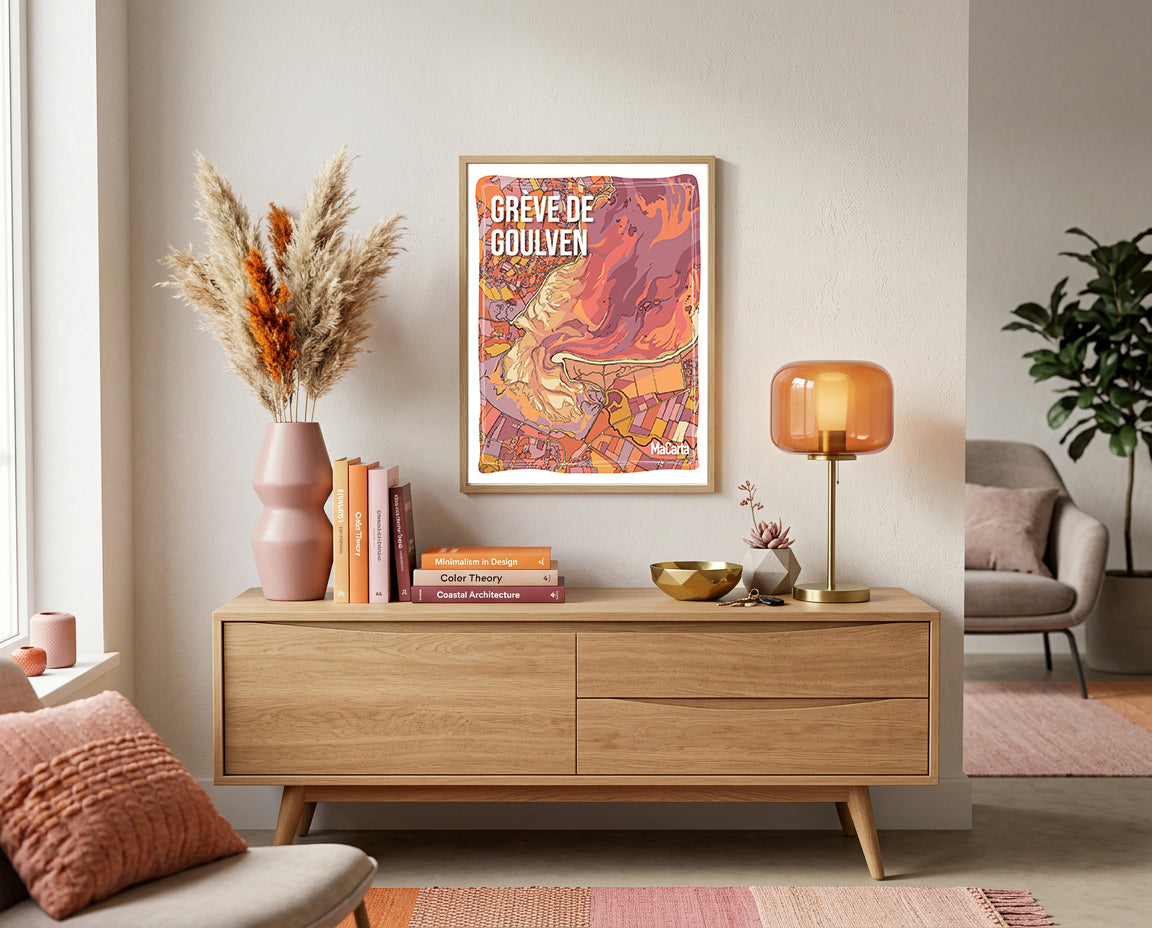 Affiche Grève de Goulven – Affiche Bretagne réversible 30x40