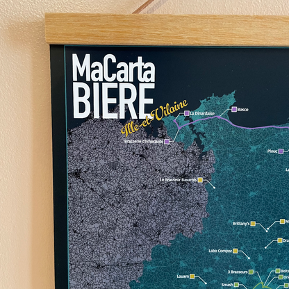 Carte des Bière Ille-et-Vilaine (40 brasseries à cocher)