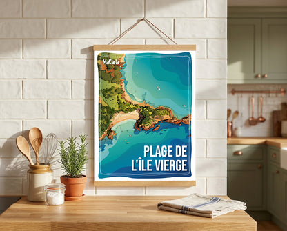 Affiche Plage de l’Île Vierge – Affiche Bretagne réversible 30x40