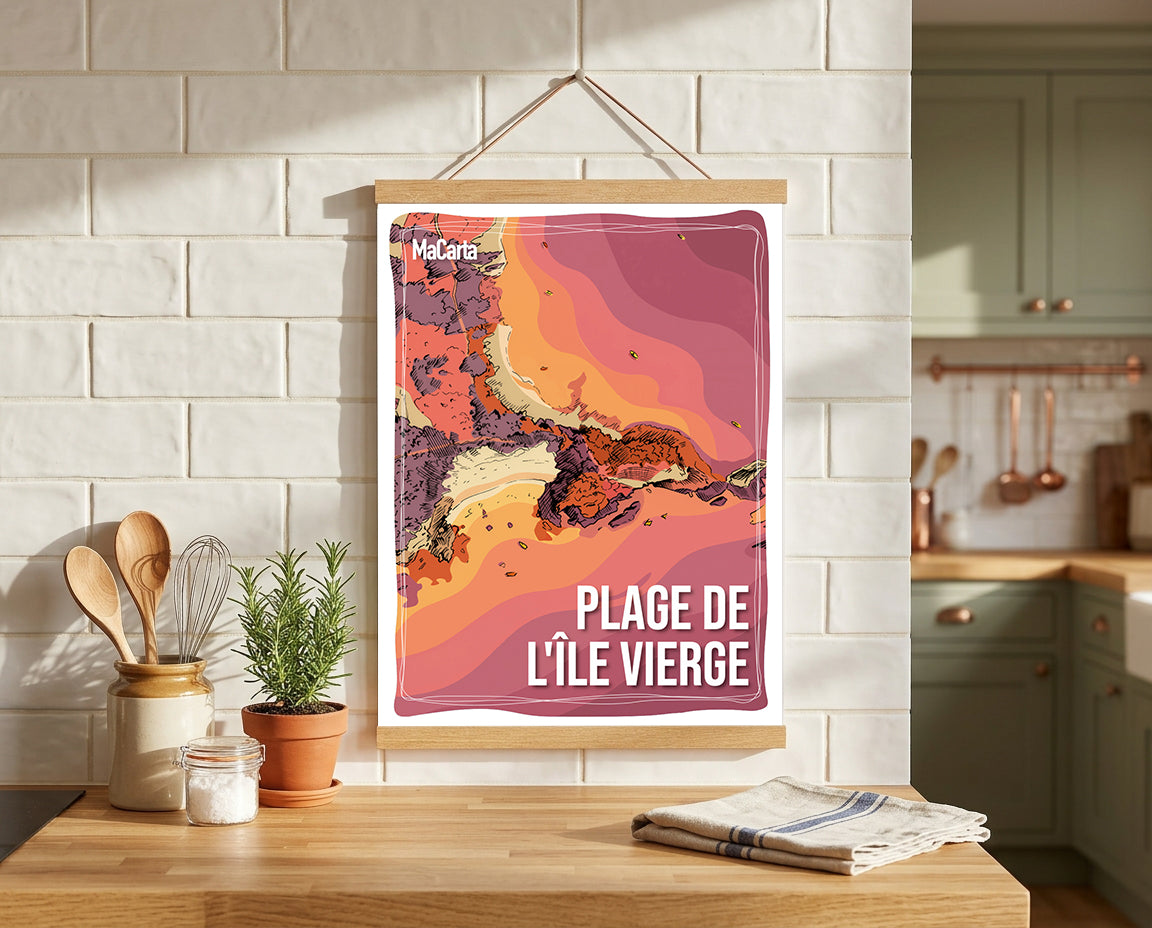 Affiche Plage de l’Île Vierge – Affiche Bretagne réversible 30x40