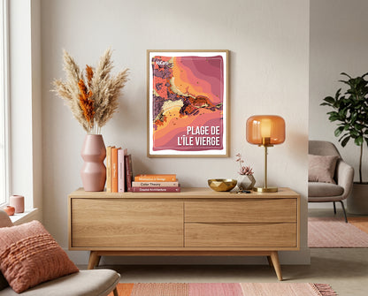 Affiche Plage de l’Île Vierge – Affiche Bretagne réversible 30x40