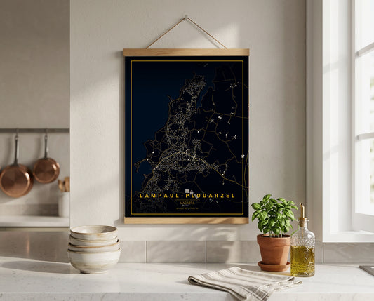 Affiche Carte de Lampaul-Plouarzel – Poster carte décorative réversible 30x40 | Bretagne