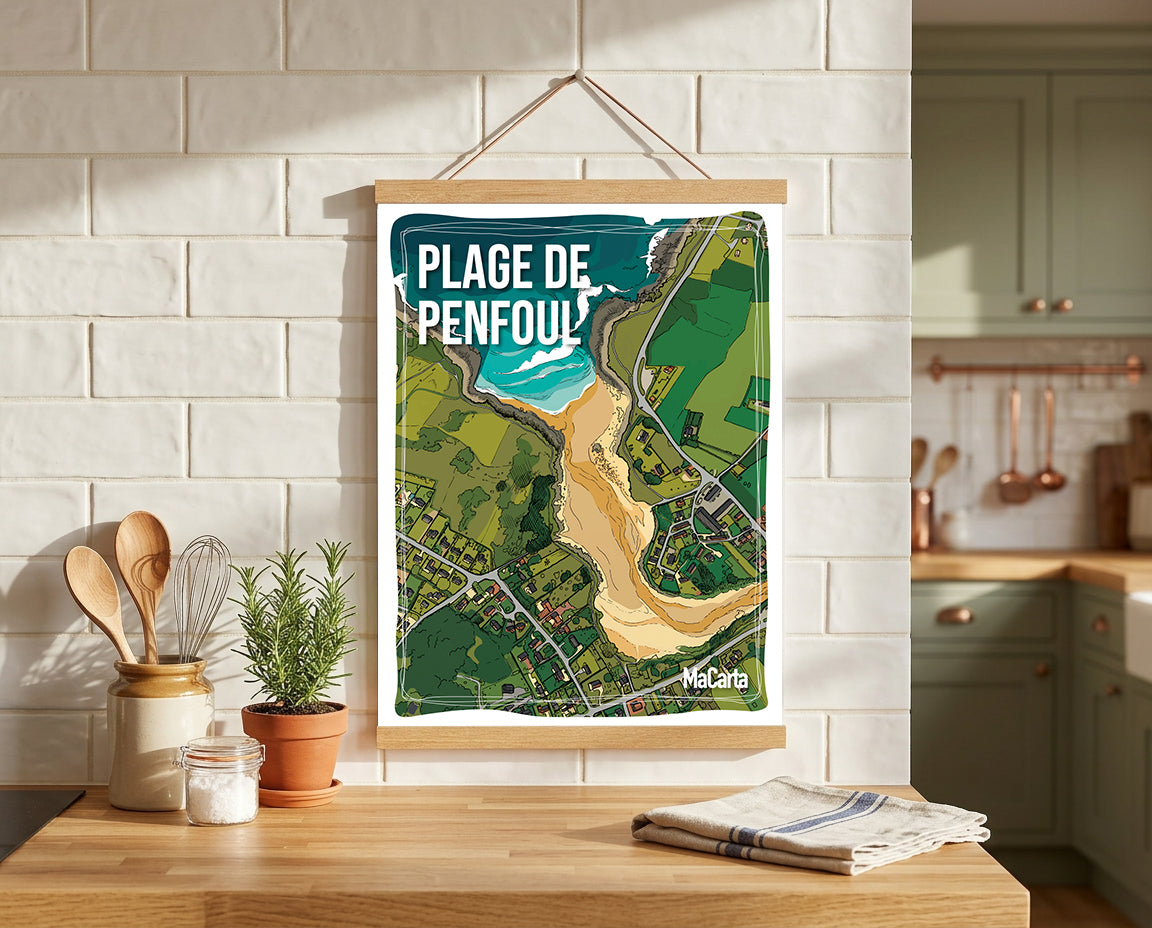 Affiche Plage de Penfoul – Affiche Bretagne réversible 30x40