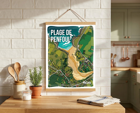 Affiche Plage de Penfoul – Affiche Bretagne réversible 30x40