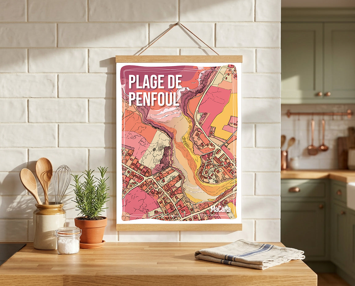 Affiche Plage de Penfoul – Affiche Bretagne réversible 30x40
