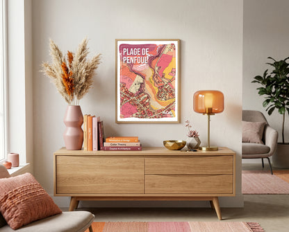 Affiche Plage de Penfoul – Affiche Bretagne réversible 30x40