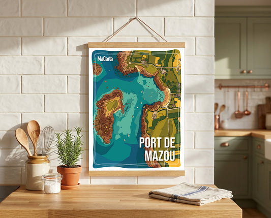 Affiche Port de Mazou – Affiche Bretagne réversible 30x40