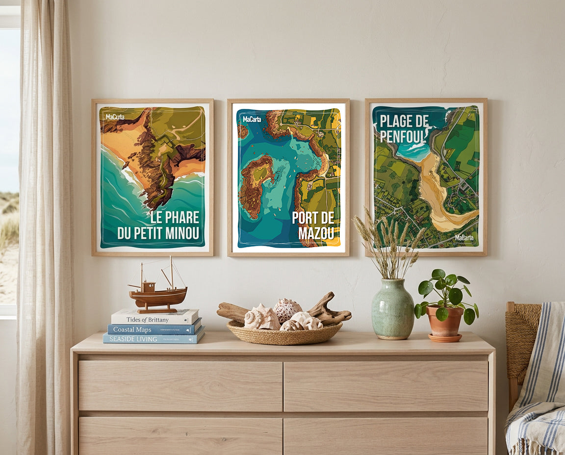 Affiche Port de Mazou – Affiche Bretagne réversible 30x40