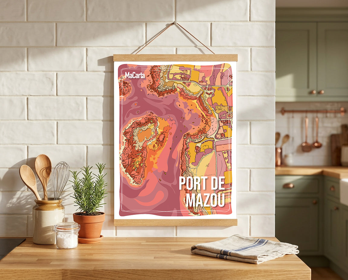 Affiche Port de Mazou – Affiche Bretagne réversible 30x40