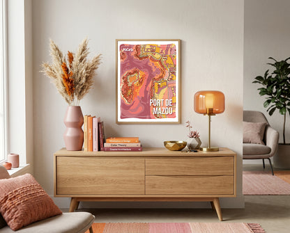 Affiche Port de Mazou – Affiche Bretagne réversible 30x40