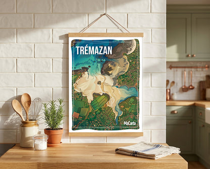 Affiche Plage de Trémazan – Landunvez | Affiche Bretagne réversible 30x40