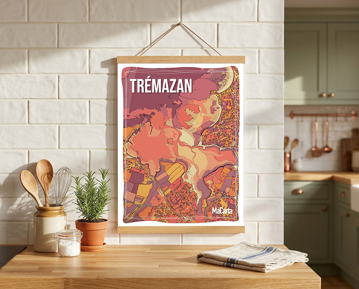 Affiche Plage de Trémazan – Landunvez | Affiche Bretagne réversible 30x40