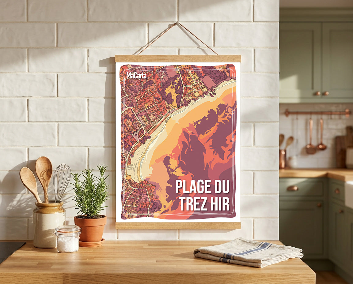 Affiche Plage du Trez Hir - Plougonvelin – Affiche Bretagne réversible 30x40