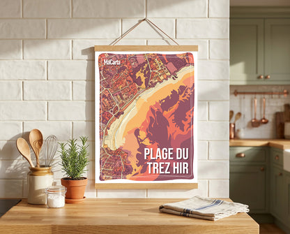 Affiche Plage du Trez Hir - Plougonvelin – Affiche Bretagne réversible 30x40