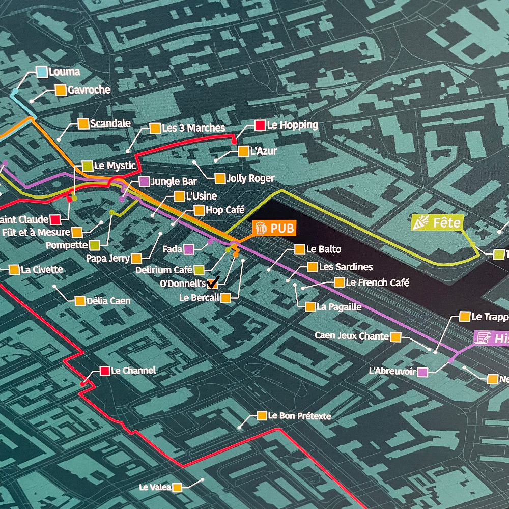 Carte des Bars de Caen